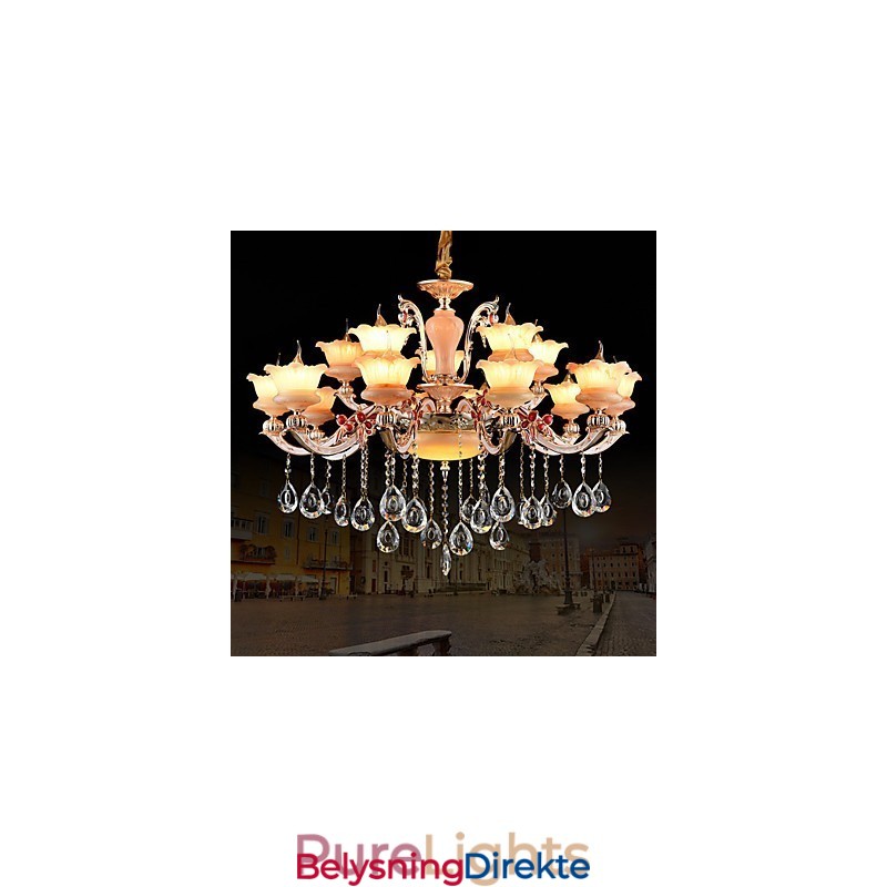 Pendellampe Sinklegering Funksjon For Krystall Mini Stil Metall Innendørs Butikker 15 Pærer