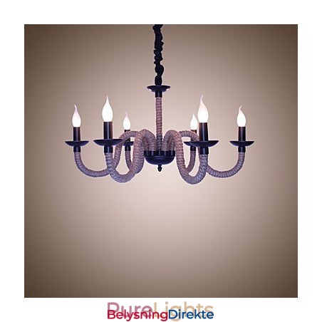 Loft Industriell Vind Vintage Jern Lamper Butikker Lysekrone Tau Lysekrone Lys