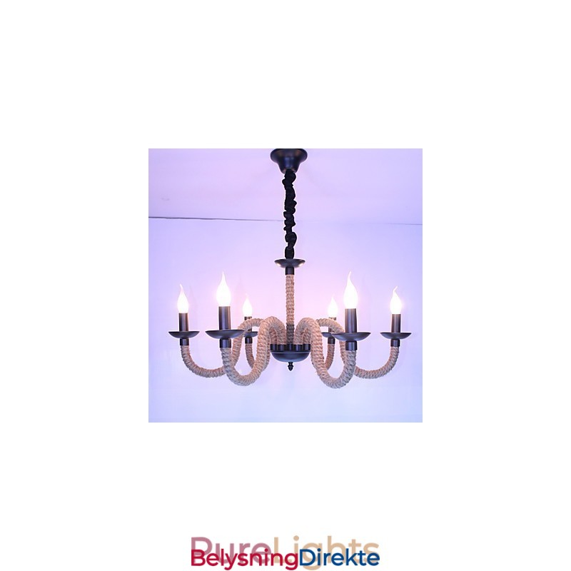 Loft Industriell Vind Vintage Jern Lamper Butikker Lysekrone Tau Lysekrone Lys