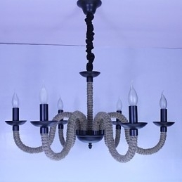 Loft Industriell Vind Vintage Jern Lamper Butikker Lysekrone Tau Lysekrone Lys