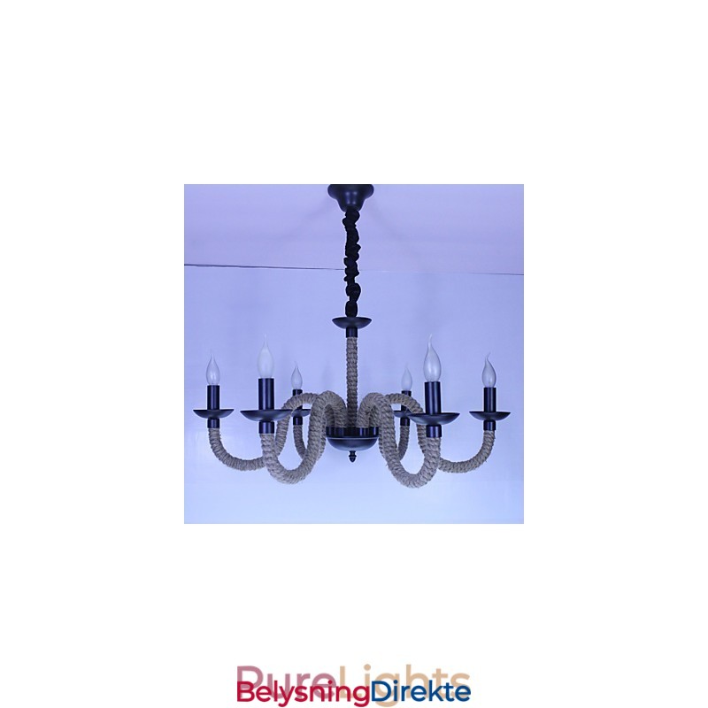 Loft Industriell Vind Vintage Jern Lamper Butikker Lysekrone Tau Lysekrone Lys