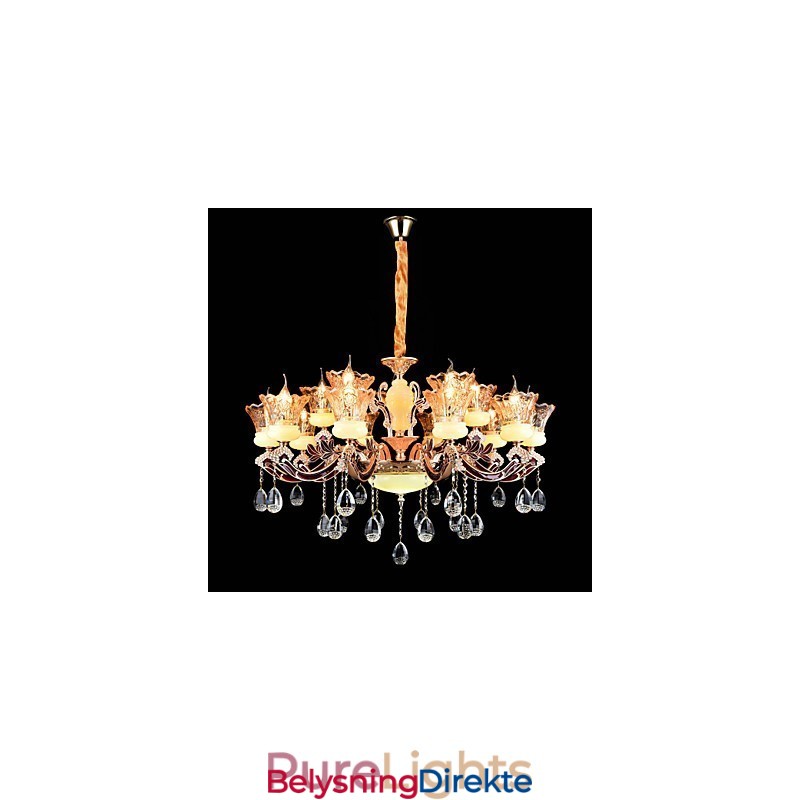 Pendellampe Sinklegering Funksjon For Krystall Mini Stil Metall Innendørs Butikker 15 Pærer