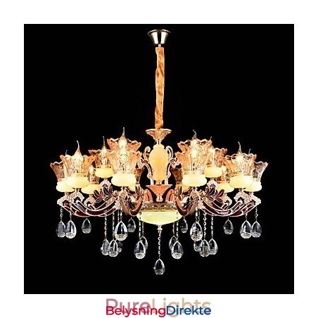 Pendellampe Sinklegering Funksjon For Krystall Mini Stil Metall Innendørs Butikker 15 Pærer