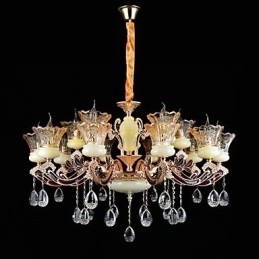 Pendellampe Sinklegering Funksjon For Krystall Mini Stil Metall Innendørs Butikker 15 Pærer