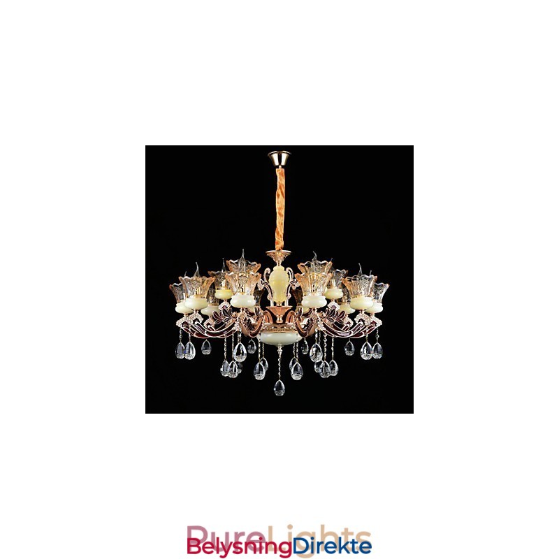 Pendellampe Sinklegering Funksjon For Krystall Mini Stil Metall Innendørs Butikker 15 Pærer