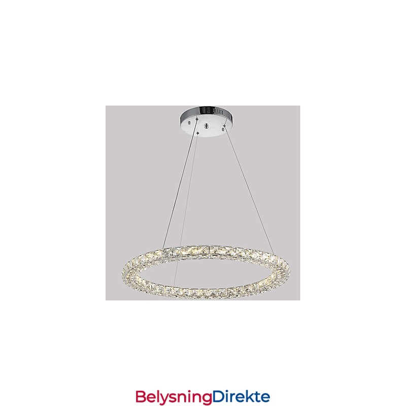 Moderne Ringkrystall Pendellampe Moderne Krystalllysekrone Taklampe Innendørs Lampe Dimbar Med Fjernkontroll