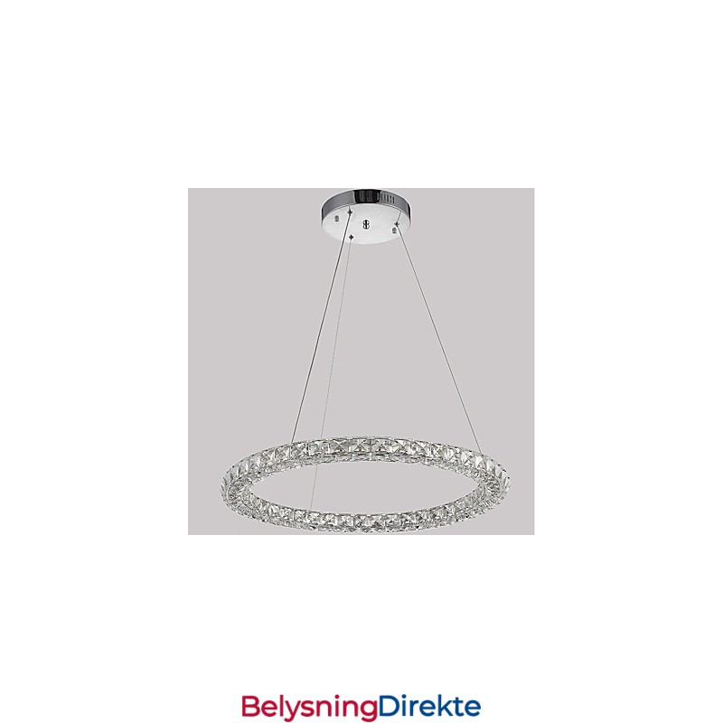 Moderne Ringkrystall Pendellampe Moderne Krystalllysekrone Taklampe Innendørs Lampe Dimbar Med Fjernkontroll