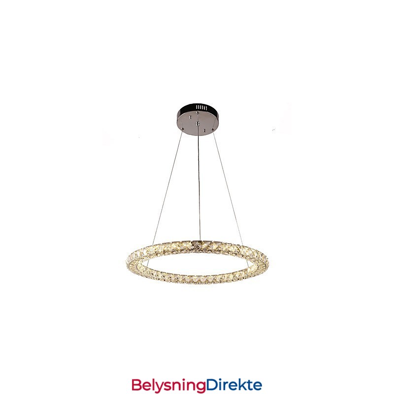 Moderne Ringkrystall Pendellampe Moderne Krystalllysekrone Taklampe Innendørs Lampe Dimbar Med Fjernkontroll