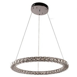 Moderne Ringkrystall Pendellampe Moderne Krystalllysekrone Taklampe Innendørs Lampe Dimbar Med Fjernkontroll
