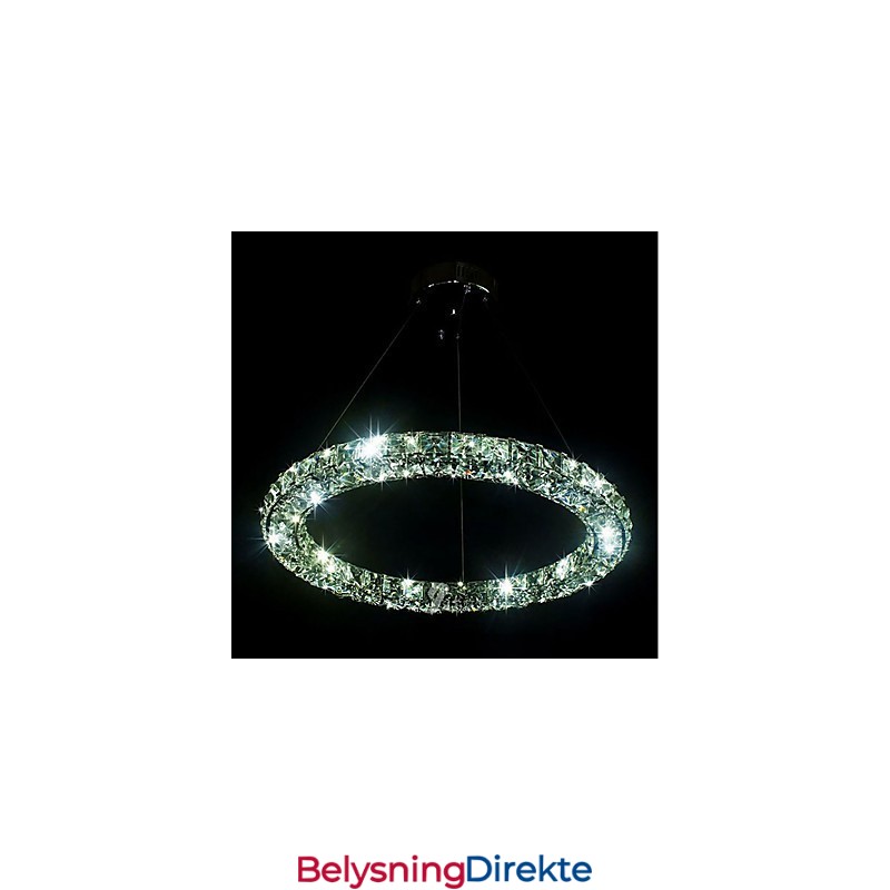 Moderne Ringkrystall Pendellampe Moderne Krystalllysekrone Taklampe Innendørs Lampe Dimbar Med Fjernkontroll