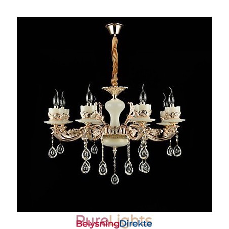 Tradisjonell Klassisk Sinklegeringsfunksjon For Krystallmini-Lysekrone I Metall Med 8 Pærer