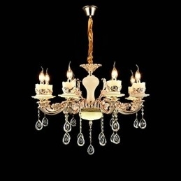 Tradisjonell Klassisk Sinklegeringsfunksjon For Krystallmini-Lysekrone I Metall Med 8 Pærer