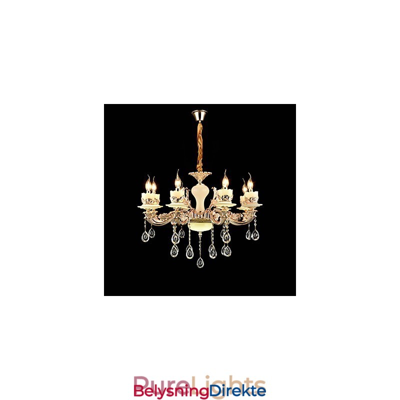 Tradisjonell Klassisk Sinklegeringsfunksjon For Krystallmini-Lysekrone I Metall Med 8 Pærer