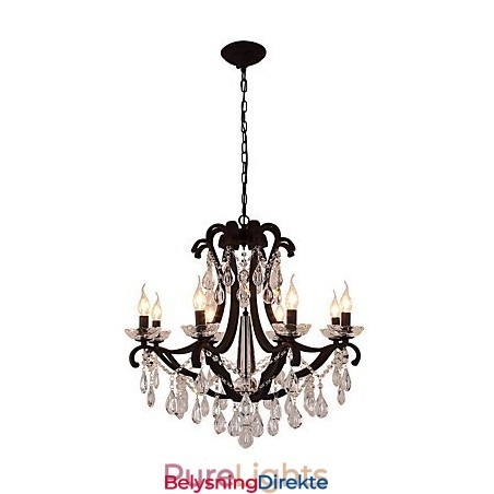 Krystalllysekrone Med 8 Lys Moderne Samtidsstil Tradisjonell Klassisk Rustikk Hytte Vintage Retro Lanterne Tromme Landlig Maling