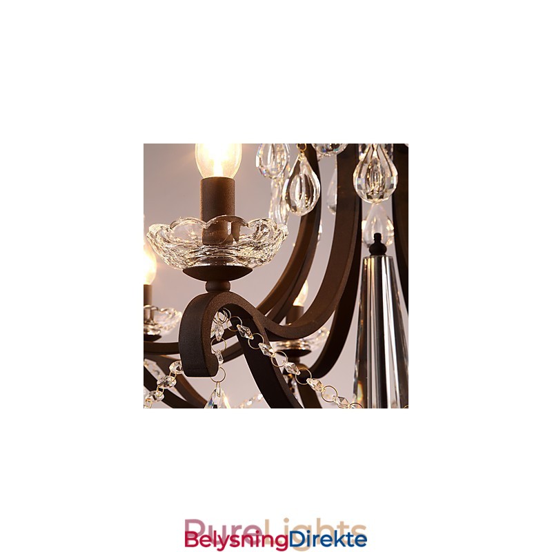 Krystalllysekrone Med 8 Lys Moderne Samtidsstil Tradisjonell Klassisk Rustikk Hytte Vintage Retro Lanterne Tromme Landlig Maling