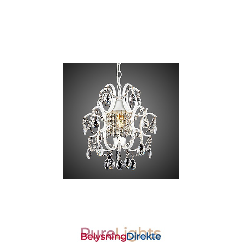 Jernmalingslysekrone Med Klar Krystall Moderne Belysningslampe