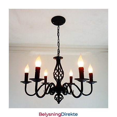Kunstnerisk Elegant Og Moderne Andre Funksjoner For Stearinlysstil Metall Innendørs Lysekrone Med 6 Pærer