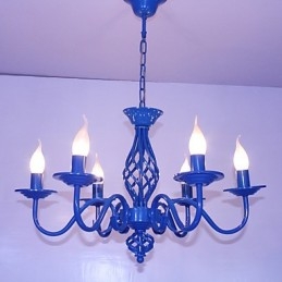 Kunstnerisk Elegant Og Moderne Andre Funksjoner For Stearinlysstil Metall Innendørs Lysekrone Med 6 Pærer