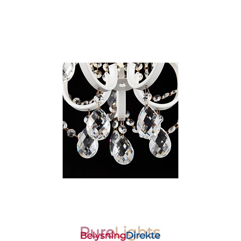 Jernmalingslysekrone Med Klar Krystall Moderne Belysningslampe