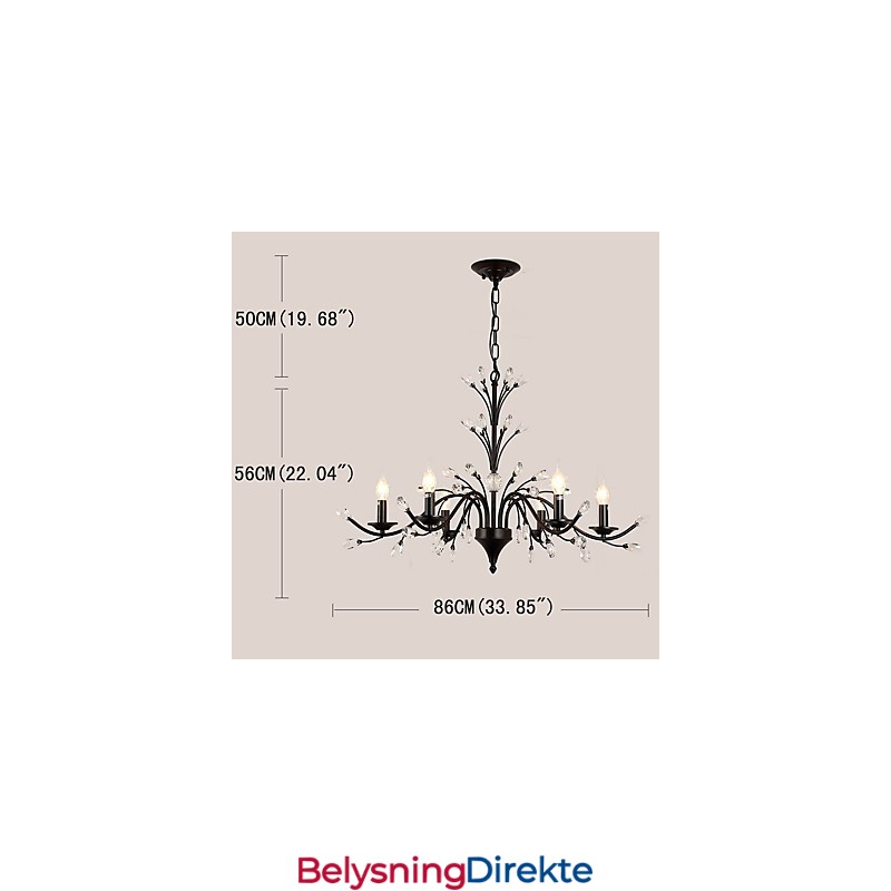 Krystalllysekrone Med 6 Lys Moderne Samtidsstil Tradisjonell Klassisk Vintage Retro Landlig Maleri