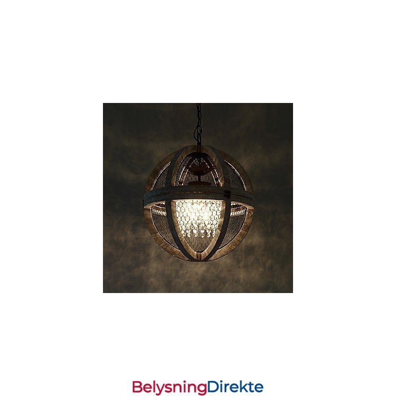 Vintage Metall Amerikansk Industriell Loftsfarget Lysekronelampe I Tre Til Innendørs Dekorasjon