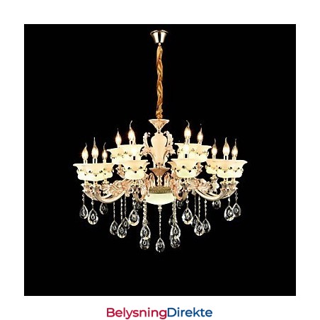 Tradisjonell Klassisk Sinklegeringsfunksjon For Krystall Mini-Stil Metall Innendørs Hage 15 Pærer Lysekrone