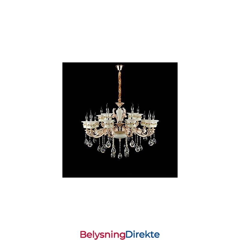 Tradisjonell Klassisk Sinklegeringsfunksjon For Krystall Mini-Stil Metall Innendørs Hage 15 Pærer Lysekrone