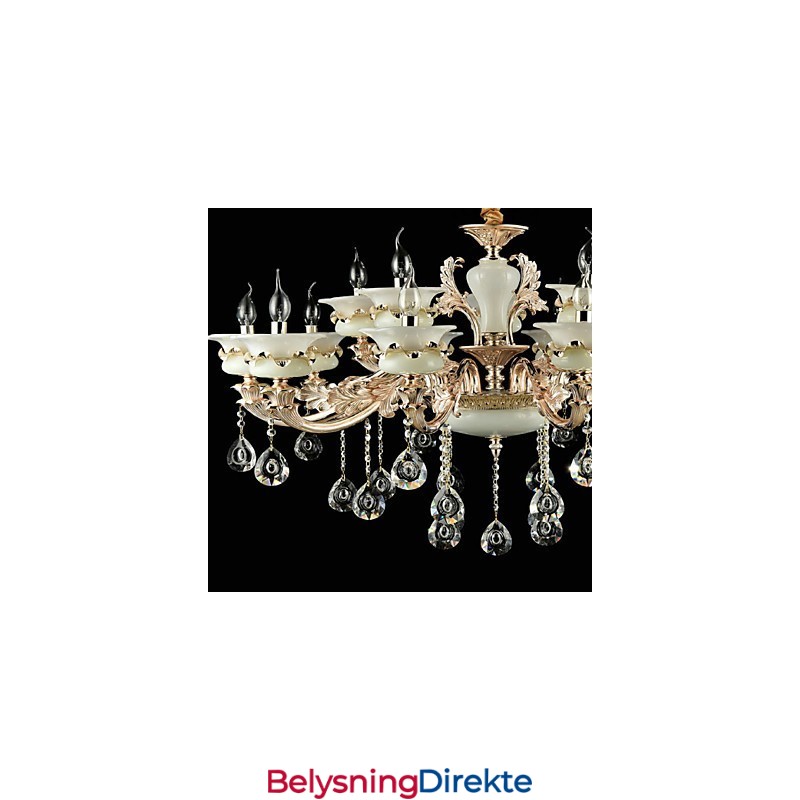 Tradisjonell Klassisk Sinklegeringsfunksjon For Krystall Mini-Stil Metall Innendørs Hage 15 Pærer Lysekrone