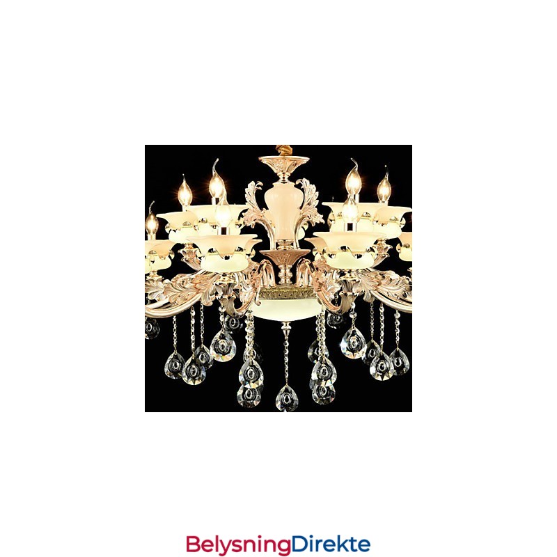 Tradisjonell Klassisk Sinklegeringsfunksjon For Krystall Mini-Stil Metall Innendørs Hage 15 Pærer Lysekrone