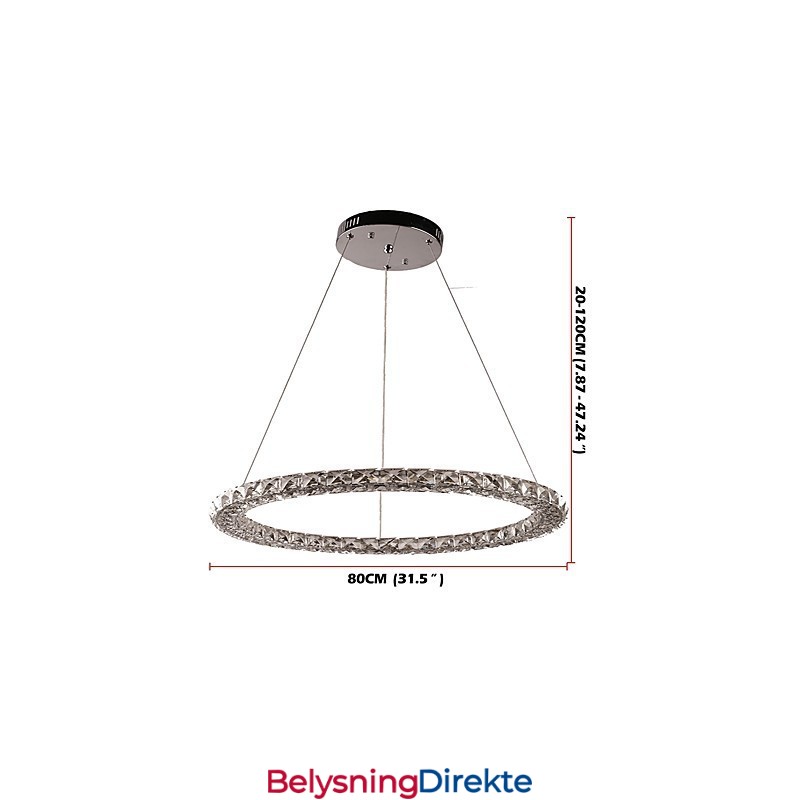 Ringkrystall Pendellampe Moderne Krystalllysekrone Taklamper Innendørs Lampe Armaturer Dimbar Med Fjernkontroll