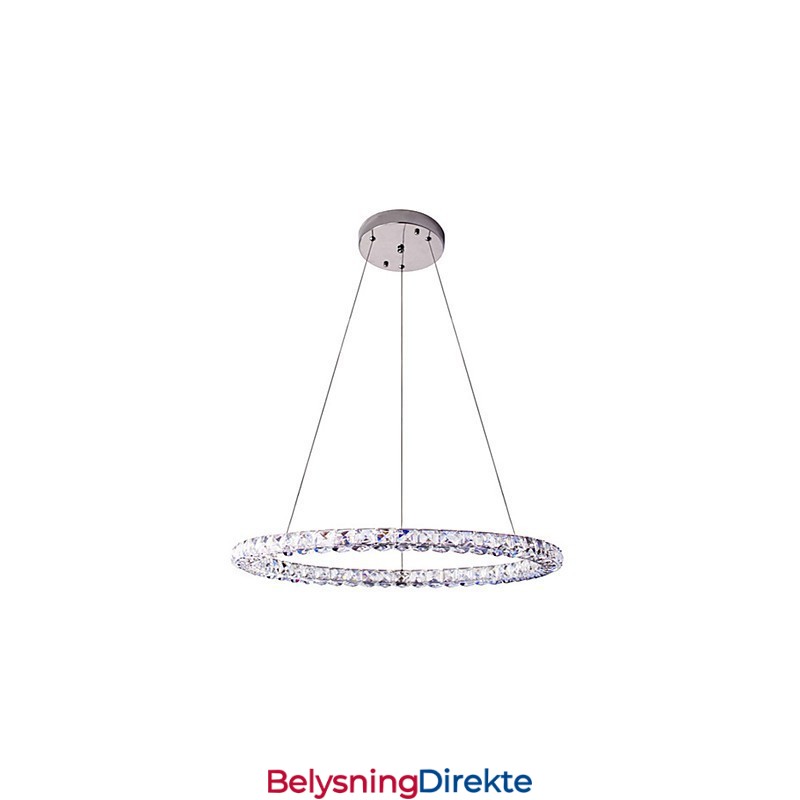 Ringkrystall Pendellampe Moderne Krystalllysekrone Taklamper Innendørs Lampe Armaturer Dimbar Med Fjernkontroll