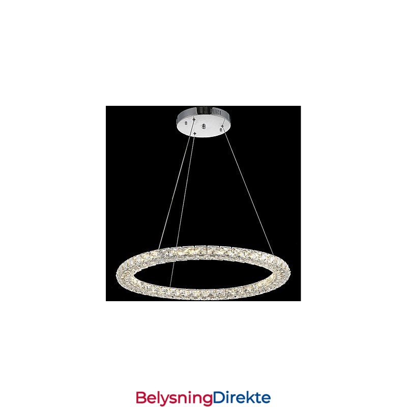 Ringkrystall Pendellampe Moderne Krystalllysekrone Taklamper Innendørs Lampe Armaturer Dimbar Med Fjernkontroll