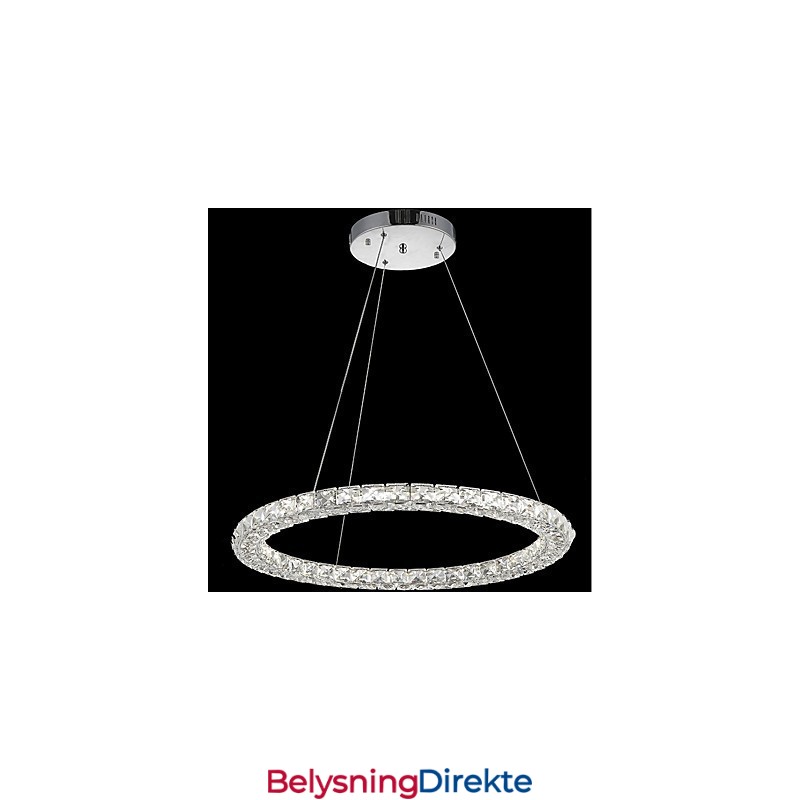 Ringkrystall Pendellampe Moderne Krystalllysekrone Taklamper Innendørs Lampe Armaturer Dimbar Med Fjernkontroll