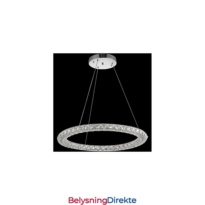 Ringkrystall Pendellampe Moderne Krystalllysekrone Taklamper Innendørs Lampe Armaturer Dimbar Med Fjernkontroll