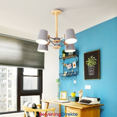 Lys Flerfarget Makrontre Vintage Maleri Metalllysekrone