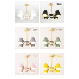 Lys Flerfarget Makrontre Vintage Maleri Metalllysekrone