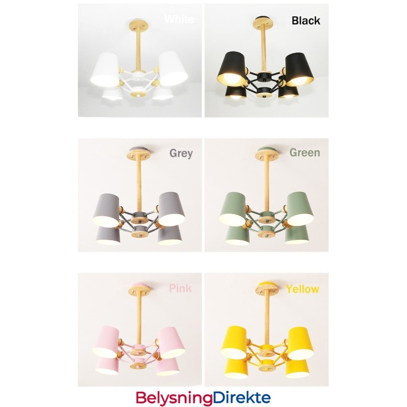 Lys Flerfarget Makrontre Vintage Maleri Metalllysekrone