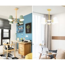 Lys Flerfarget Makrontre Vintage Maleri Metalllysekrone