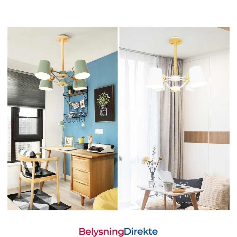 Lys Flerfarget Makrontre Vintage Maleri Metalllysekrone