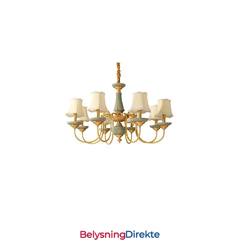 Dekorativ Lysekrone I Kobber I Jade Kp8