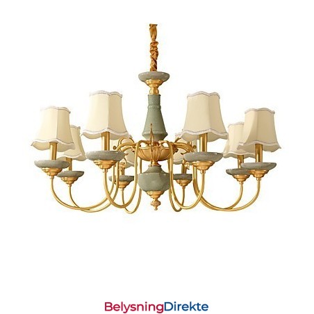 Dekorativ Lysekrone I Kobber I Jade Kp8