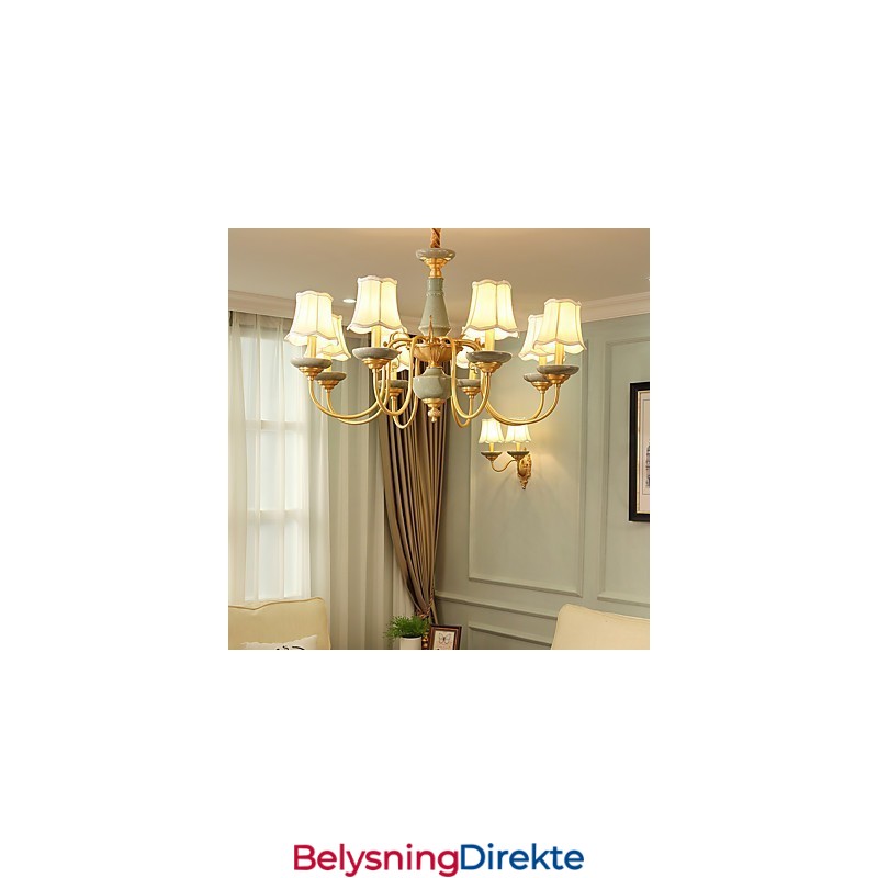 Dekorativ Lysekrone I Kobber I Jade Kp8