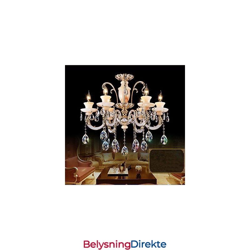 Europeisk Høykvalitets Jadekrystall Pendellampe Atmosfære Sinklegering Pendellampe Krystalllyslampe