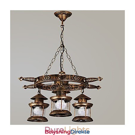 Rustikk Hytte Vintage Retro Country Globe Maleri Feature For Mini Style Designers Metalllysekrone