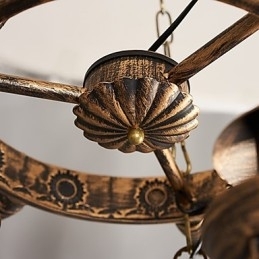 Rustikk Hytte Vintage Retro Country Globe Maleri Feature For Mini Style Designers Metalllysekrone