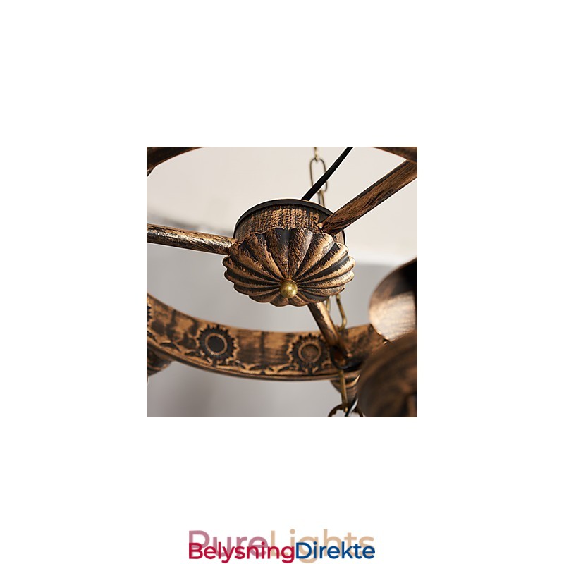 Rustikk Hytte Vintage Retro Country Globe Maleri Feature For Mini Style Designers Metalllysekrone