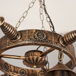 Rustikk Hytte Vintage Retro Country Globe Maleri Feature For Mini Style Designers Metalllysekrone