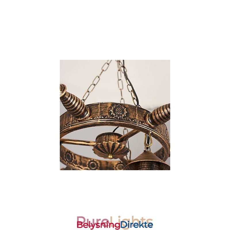 Rustikk Hytte Vintage Retro Country Globe Maleri Feature For Mini Style Designers Metalllysekrone