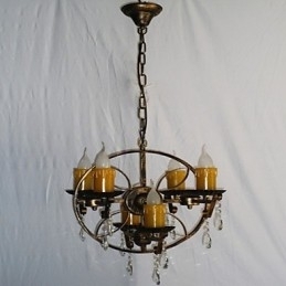 Rustikk Hytte Vintage Retro Country Globe Maleri Feature For Mini Style Designers Metalllysekrone