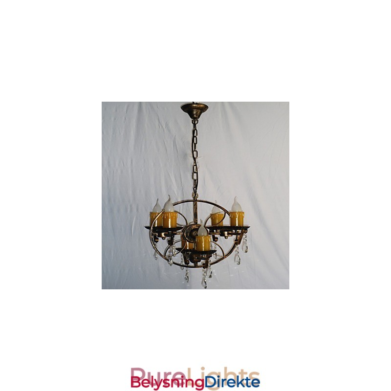 Rustikk Hytte Vintage Retro Country Globe Maleri Feature For Mini Style Designers Metalllysekrone